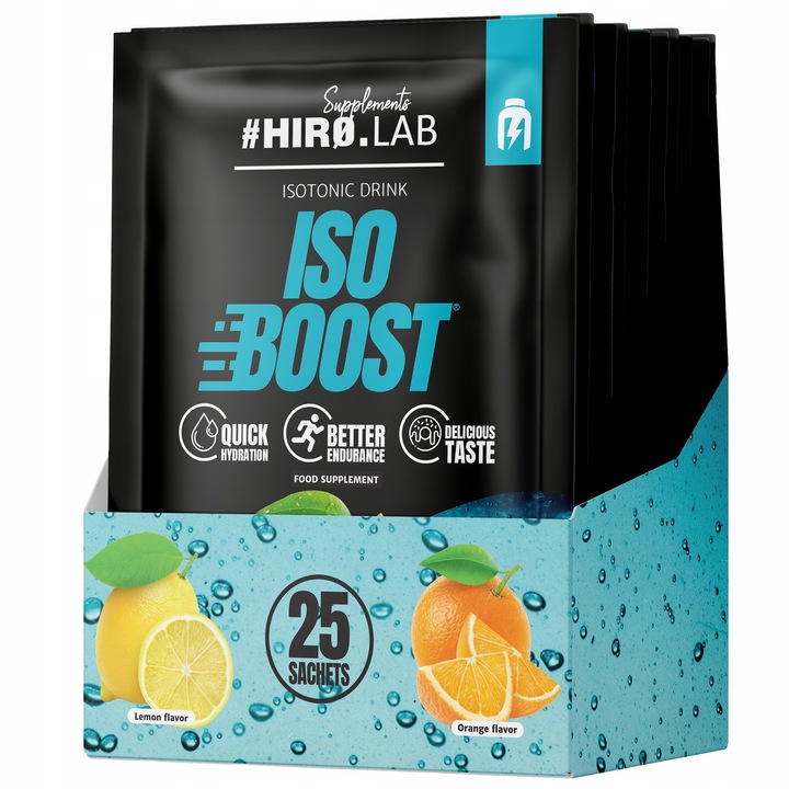 IZOTONIK ISO KONCENTRAT NAWODNIENIE ELEKTROLITY pomarańcz 25x 25g box hiro