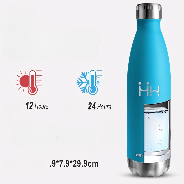 Kubek Termiczny Termos na Kawę Herbatę ze Stali Nierdzewnej Niebieska 750ml