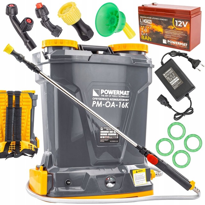 OPRYSKIWACZ AKUMULATOROWY LITOWO JONOWY ELEKTRYCZNY 16L PLECAKOWY 4 DYSZE