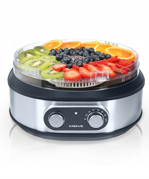 Suszarka Spożywcza do Grzybów Owoców Warzyw Dehydrator INOX 450W Krexus