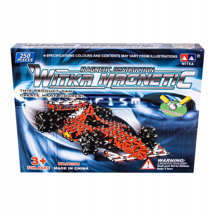 KLOCKI MAGNETYCZNE KONSTRUKCYJNE EDUKACYJNE KULKI ZESTAW 250 SZT DLA DZIECI