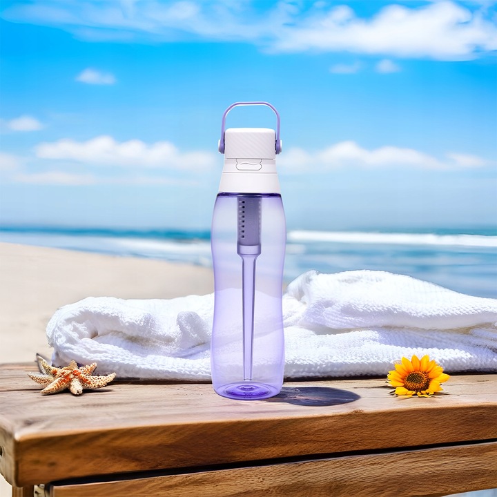 BUTELKA FILTRUJĄCA NA WODĘ AQUALOGIS BIDON Aqua&Go Tritan Fioletowa 750ml