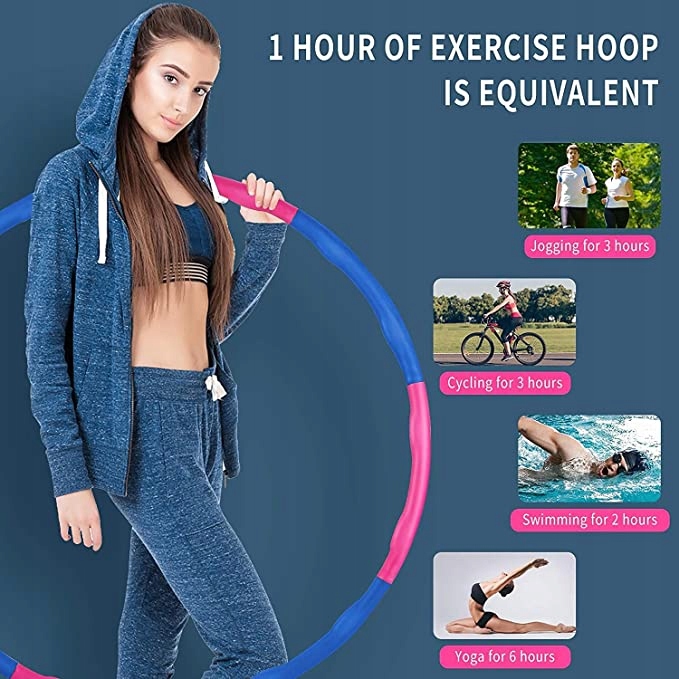 Hula hop Ysislybin 95 cm niebiesko-szary