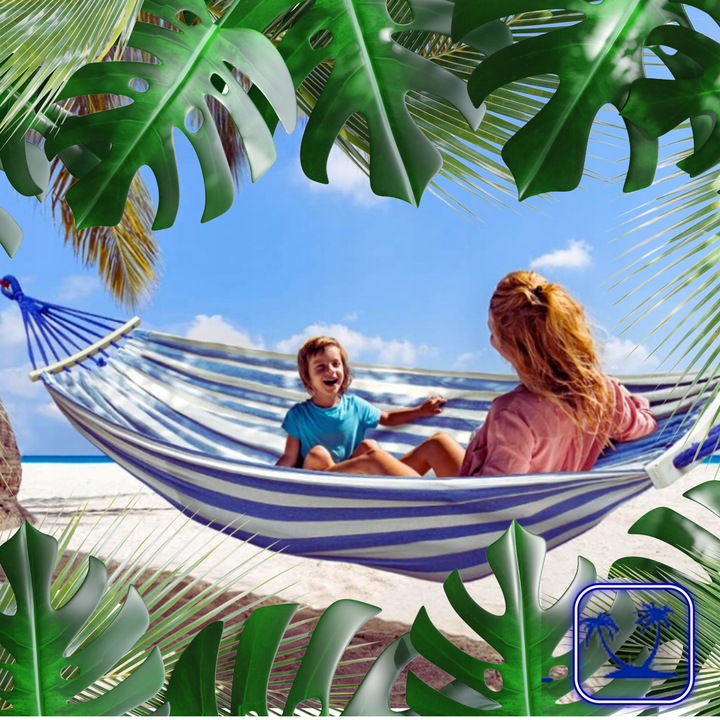 HAMAK OGRODOWY DWUOSOBOWY XXL 2 Osobowy Turystyczny Z DRĄŻKIEM DUŻY 250x150