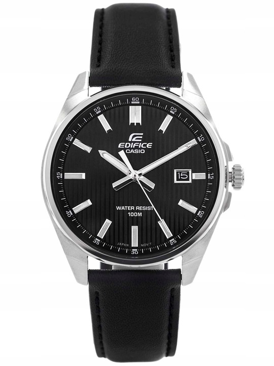 MĘSKI ZEGAREK CASIO EFV-150L-1AVUEF EDIFICE CZARNY NA PASKU DATOWNIK 100M