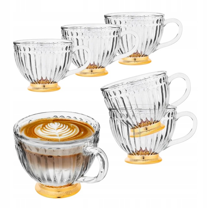 Filiżanki do kawy szklane zestaw filiżanek Altom Design Lily 430 ml 6 sztuk