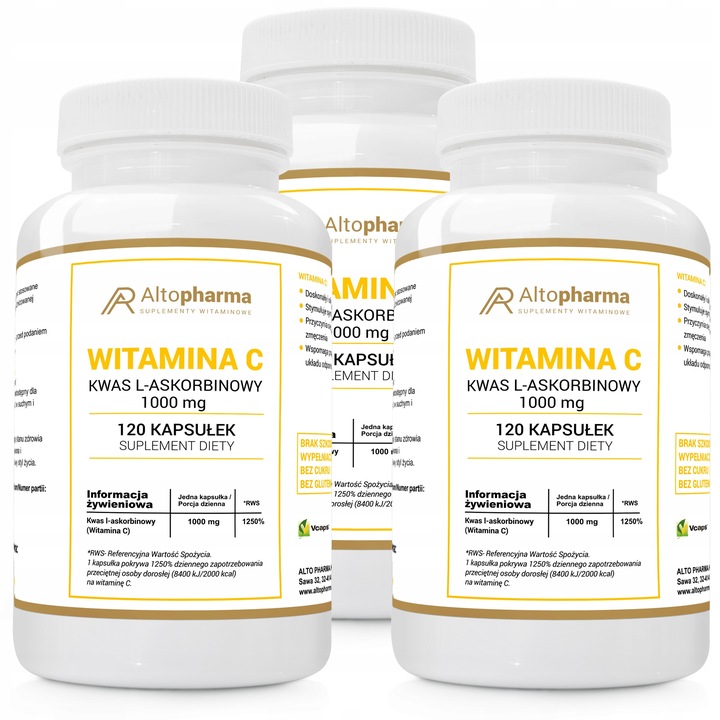 WITAMINA C 1000mg KWAS L-ASKORBINOWY WEGE 120 kaps