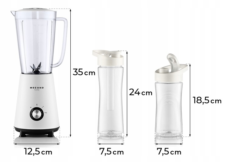 BLENDER KIELICHOWY DO KOKTAJLI SMOOTHIE 2 WKŁADY CHŁODZĄCE + 2 BUTELKI 3w1