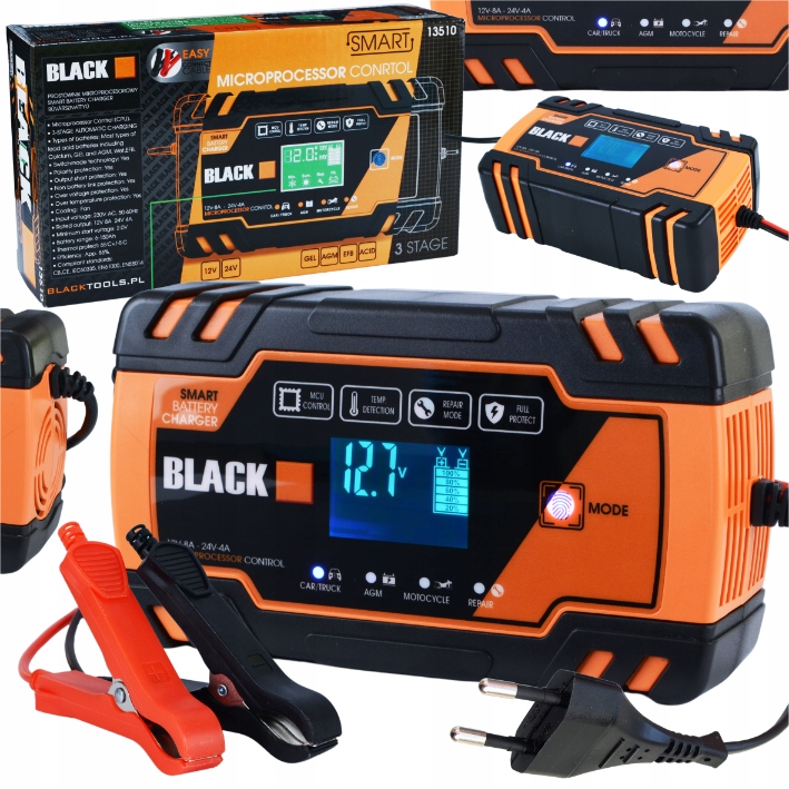 PROSTOWNIK AUTOMATYCZNY SAMOCHODOWY FUNKCJA NAPRAWY DO AKUMULATORÓW 12V 24V