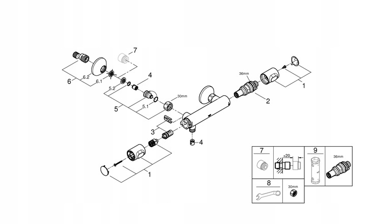 Bateria prysznicowa z Termostatem GROHE Trwała Powłoka Chrom 34840000