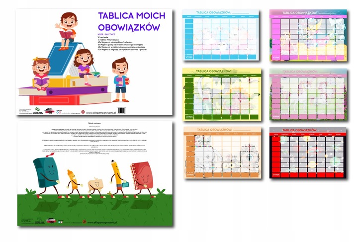 Tablica magnetyczna, tablica obowiązków JEDNOROŻCE