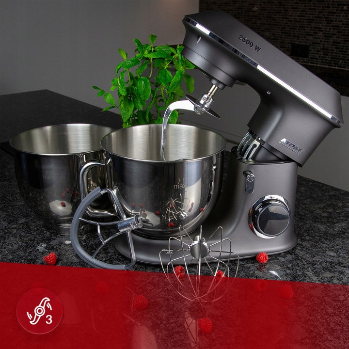 Robot planetarny kuchenny 2 misy w zestawie MPM MRK-20 2600 W