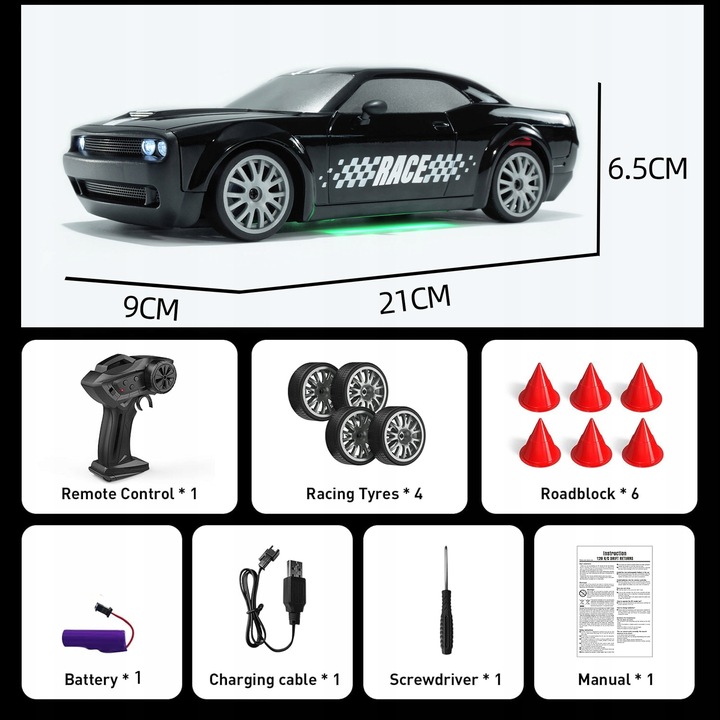 AUTO DO DRIFTU NA PILOTA DUŻE ZDALNIE STEROWANE RC AUTKO DRIFT xiangyiMMH