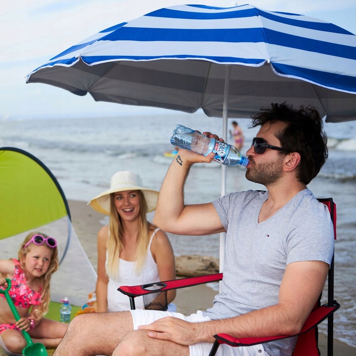 Wytrzymały STALOWY Parasol ogrodowy PLAŻOWY Kempingowy 1,5 m CAPTAIN MIKE