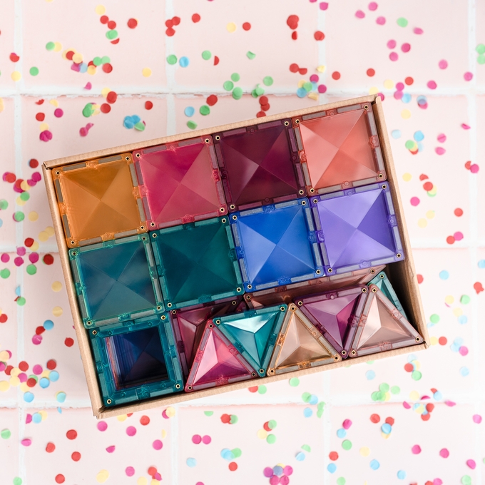 Klocki Magnetyczne konstrukcyjne duże 120 el. CONNETIX Pastel Creative Pack