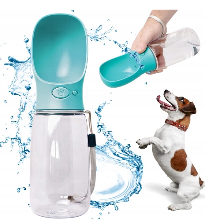 BUTELKA NA WODĘ DLA PSA BIDON POIDŁO MISKA 0,5L PRZENOŚNA SPACER TURYSTYCZN