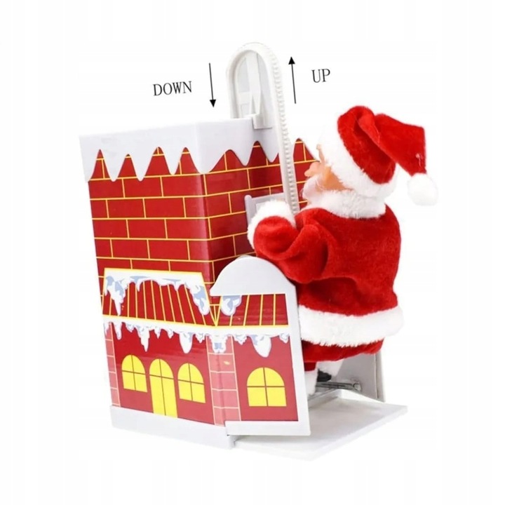 MIKOŁAJ WSPINAJĄCY SIĘ I WCHODZĄCY DO KOMINA