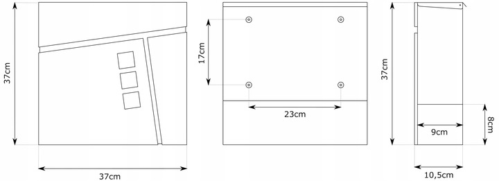 SKRZYNKA POCZTOWA NA LISTY POCZTĘ GAZETY TUBA WIZJER ANTRACYT + NAPIS ADRES