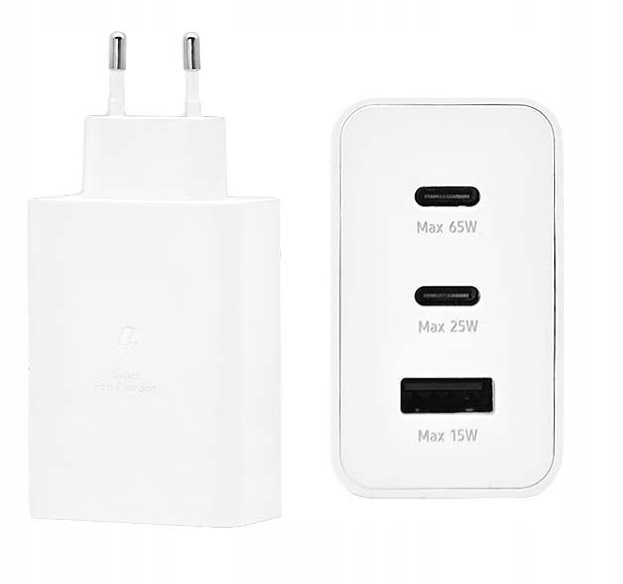 ŁADOWARKA SIECIOWA PD 2xUSB-C 1xUSB do GALAXY S22 23 24 EPT650 65W