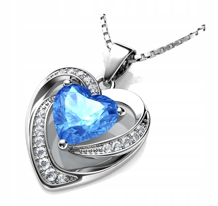 Srebrny Naszyjnik Srebro 925 Serce Łańcuszek Zawieszka dla Kobiety Grawer