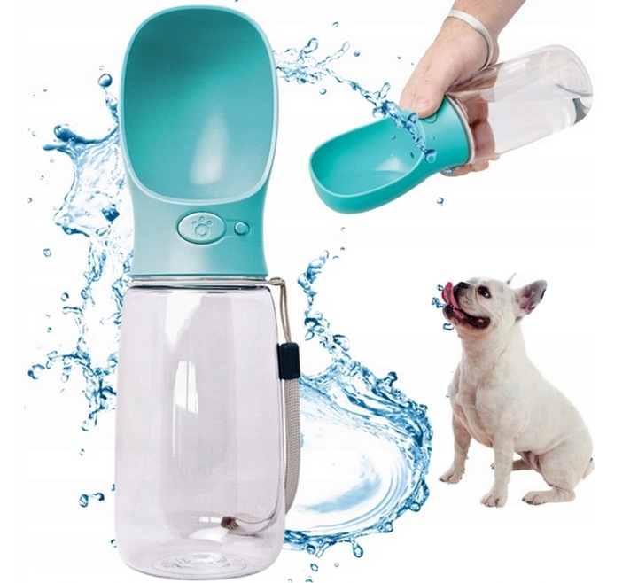 BUTELKA NA WODĘ DLA PSA BIDON POIDŁO MISKA 0,5L PRZENOŚNA SPACER TURYSTYCZN