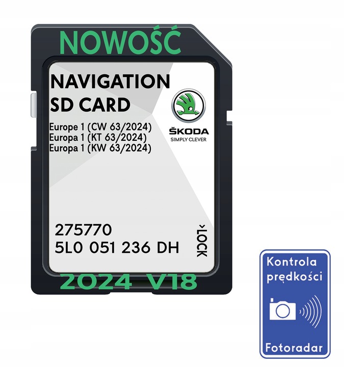 MAPA SKODA MIB2 SUPERB OCTAVIA YETI 2024 RADARY