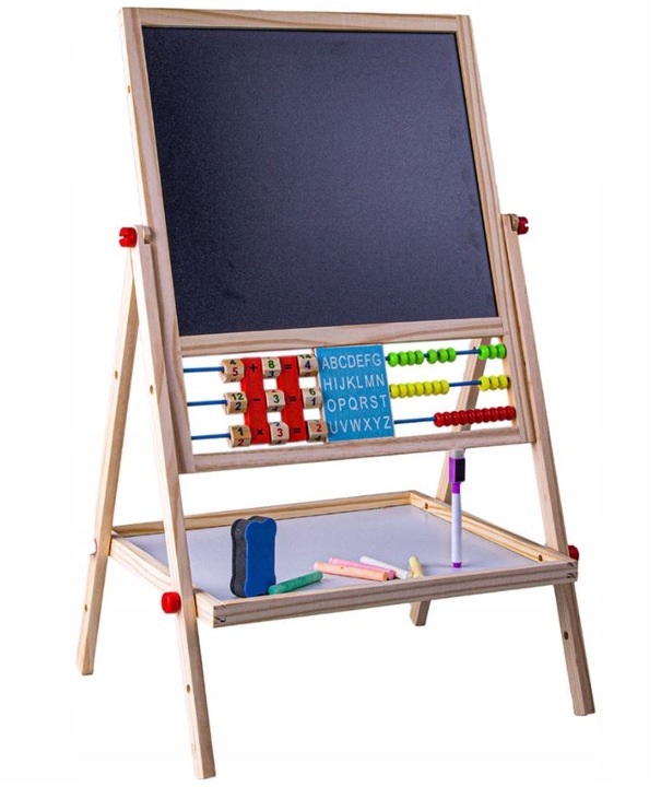 DWUSTRONA TABLICA KREDOWA MAGNETYCZNA DO RYSOWANIA ŚCIERALNA DLA DZIECI