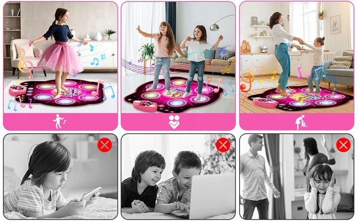 MATA DO TAŃCA ELEKTRONIKA Z MUZYKĄ BLUETOOTH DLA DZIECI PREZENT URODZINOWY