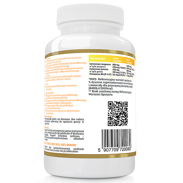 Magnez + Potas cytrynian + P-5-P B6 - Forte 120kap