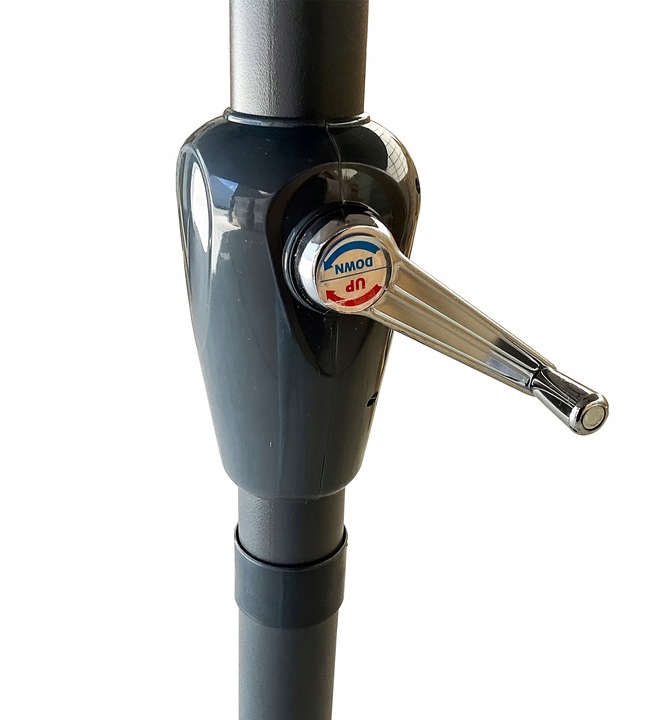 PODWÓJNY PARASOL OGRODOWY PRZECIWSŁONECZY Z KORBKĄ POKROWIEC PHOENIX SZARY