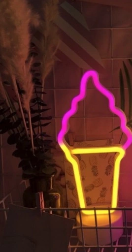 LAMPKA NEONOWA 3D LÓD LODY ICE-CREAM LAMPA BATERIE