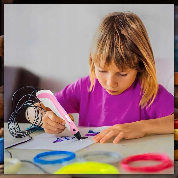 DŁUGOPIS 3D DRUKARKA MAGICZNY PEN DLA DZIECI ZESTAW + 10 METRÓW WKŁADU
