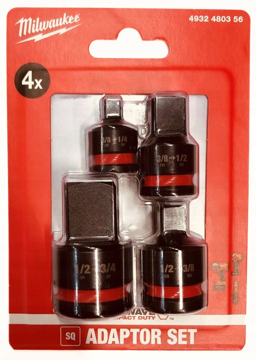 Zestaw 4 adapterów udarowych Shockwave MILWAUKEE 4932480356