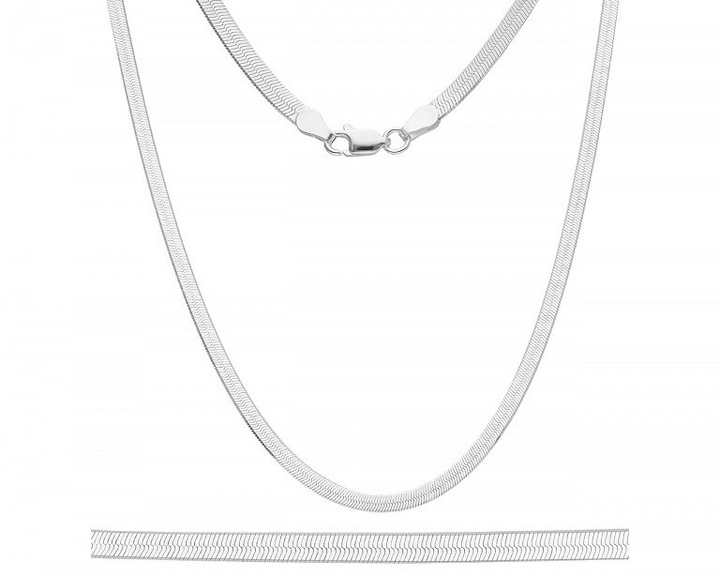 Łańcuszek srebrny damski taśma gładka płaska pr.925 dł. 42 cm