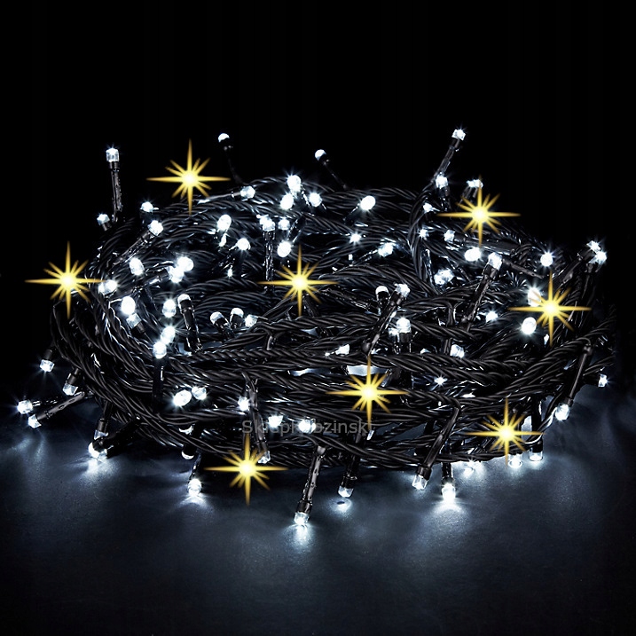 LAMPKI CHOINKOWE Z EFEKTEM FLASH 160 LED GRUBY ZIELONY KABEL GRUBA DIODA