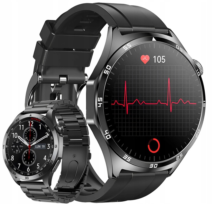 ZEGAREK MĘSKI SMARTWATCH DLA SENIORA EKG POMIAR CUKRU CIŚNIENIE TEMPERATURA