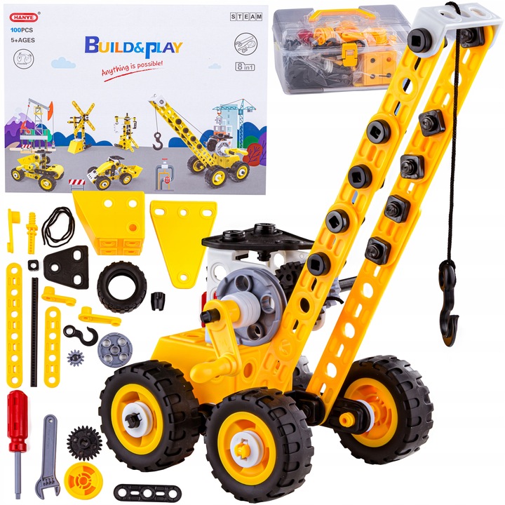 Klocki Konstrukcyjne KREATYWNE dla Dzieci Maszyny 8w1 Ruchome Elementy 100e