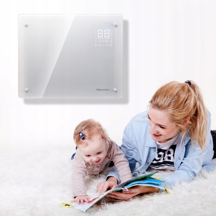 Grzejnik elektryczny ścienny szklany energooszczędny 1,5 kW WiFi EGW-15B