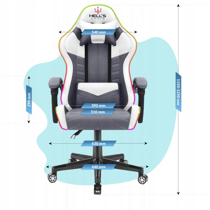 FOTEL GAMINGOWY DLA GRACZA BIUROWY HELL'S