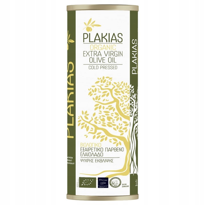 BIO Oliwa z oliwek extra virgin Grecja KRETA puszka 1l Plakias