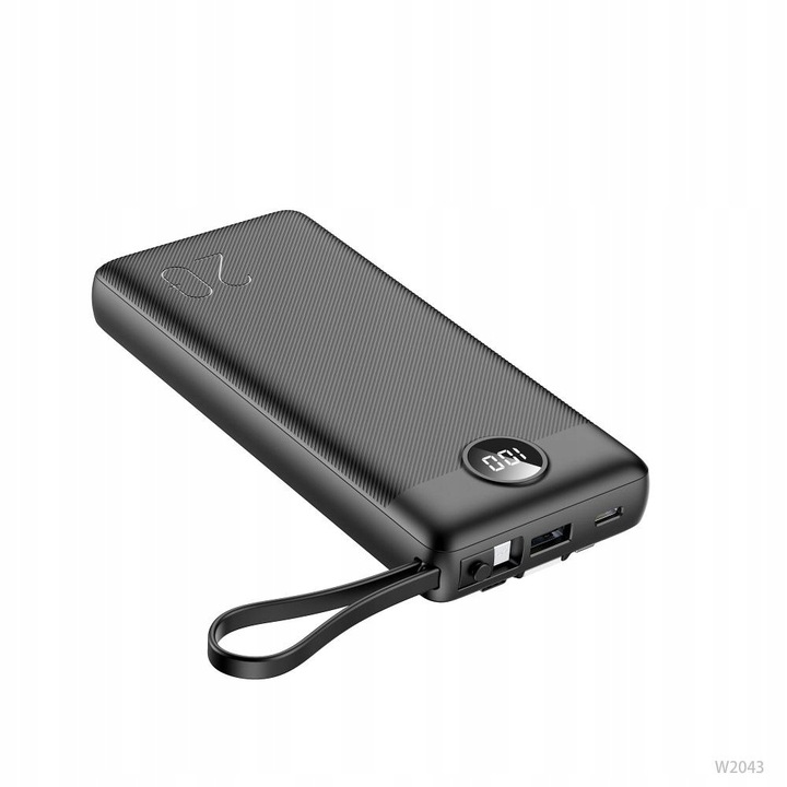 POWERBANK VEGER C20 BATERIA 20000mAh USB-C micro Lightning +wbudowany kabel
