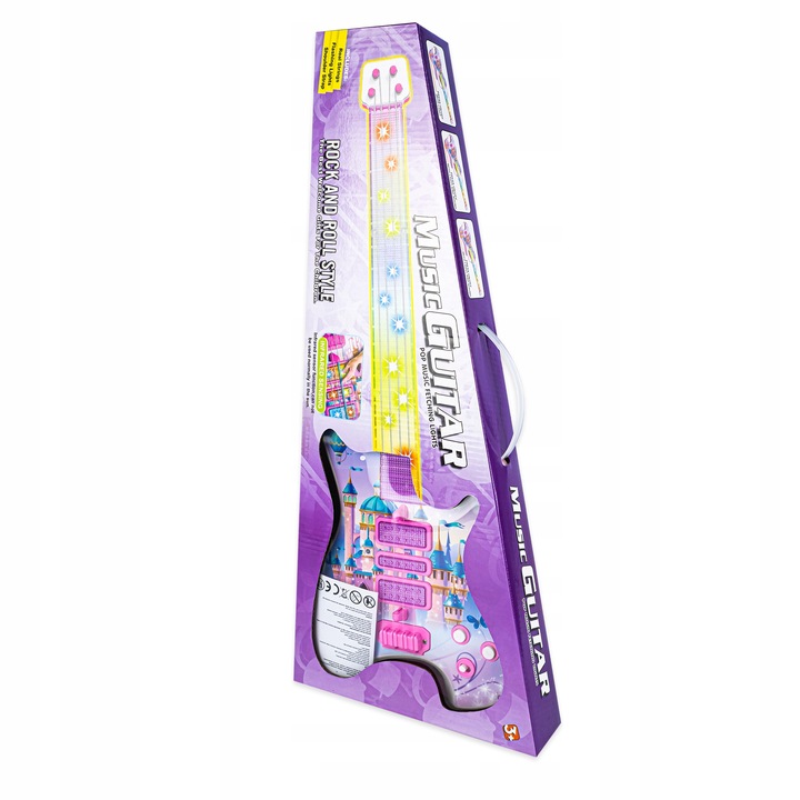 Gitara elektryczna zestaw karaoke dla dzieci mikrofon struny muzyka statyw