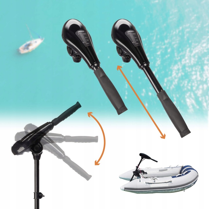 SILNIK ELEKTRYCZNY ZABURTOWY DO ŁODZI PONTONU METEOR 55 lbs/25 kg 624 W