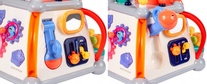 Kostka edukacyjna interaktywna sensoryczna multikostka gra dźwięki sorter