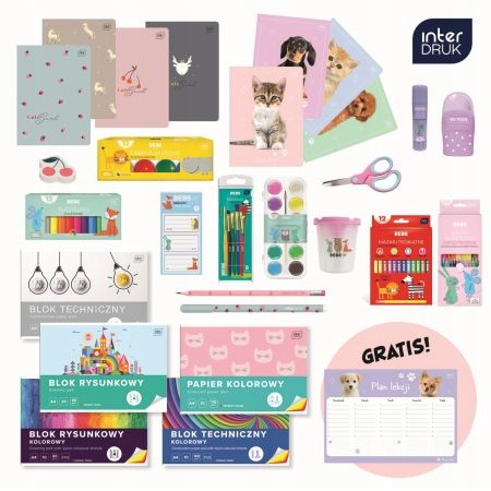 Wyprawka szkolna dla dziewczynki Szkoła podstawowa Klasy 1-3 Interdruk