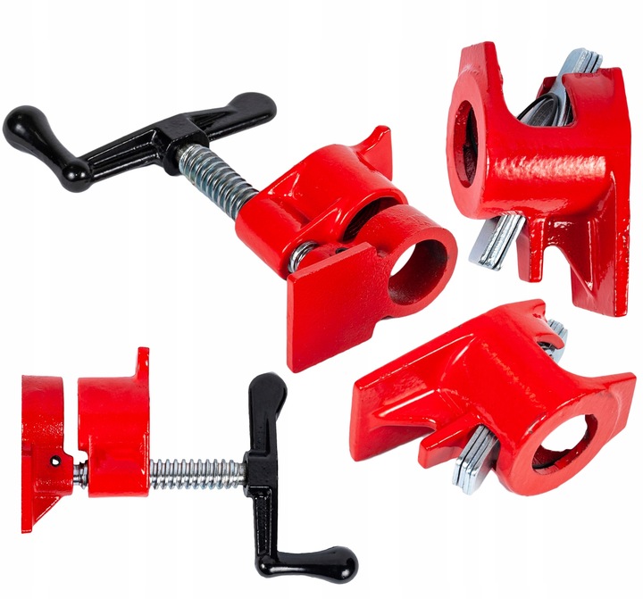 4x ŚCISK STOLARSKI RUROWY BEZKOŃCOWY NA RURĘ 3/4" ZACISK MONTAŻOWY IMADŁO