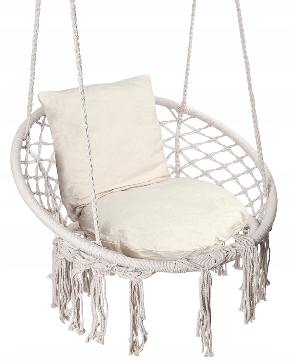 FOTEL WISZĄCY OGRODOWY KRZESŁO HUŚTAWKA DO OGRODU DOMU BUJAK Z PODUSZKAMI