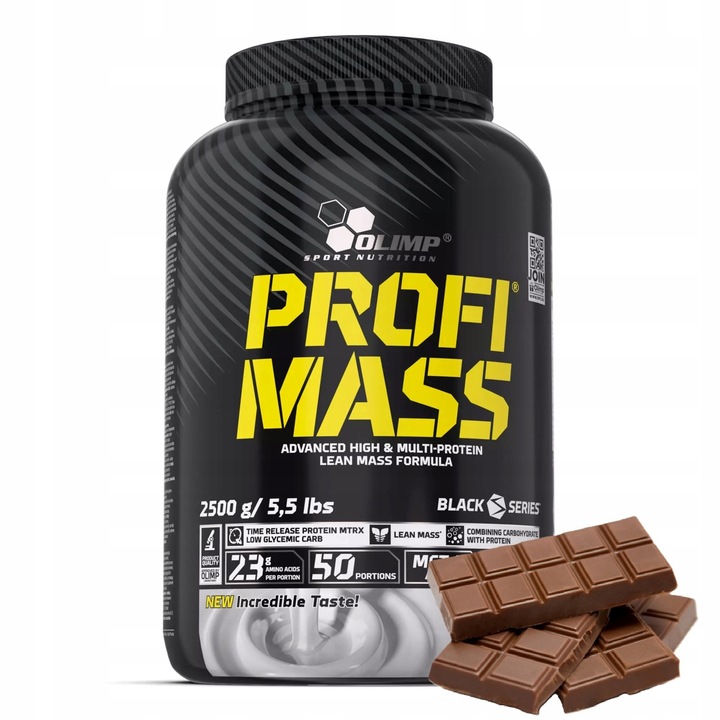 OLIMP PROFI MASS 2500g BIAŁKO BCAA WITAMINY MCT GAINER - czekolada