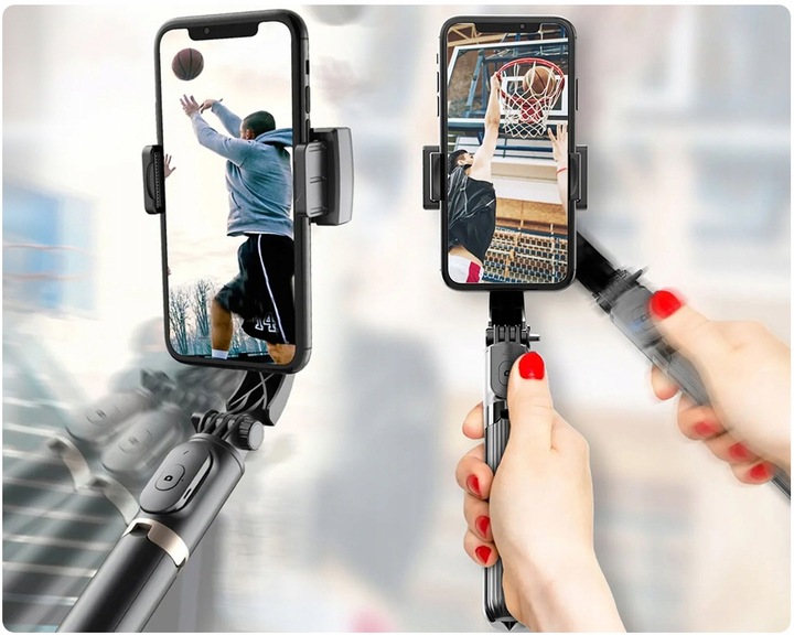 Gimbal Bezprzewodowy stabilizator obrazu do telefonu kamery z tripodem