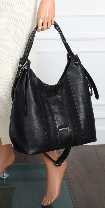 Torebka Damska Listonoszka Worek Shopper Torba na Ramię RS25047H Czarna